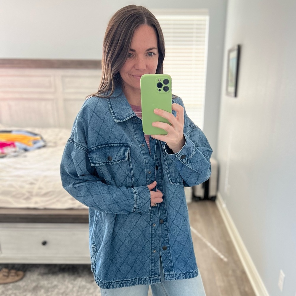 Celebrity Pink Quilted Denim Jacket